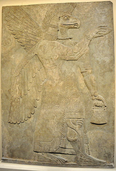 Wall_relief_depicting_an_eagle-headed_and_winged_man,_Apkallu,_from_Nimrud.